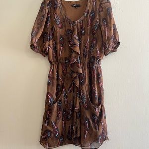 brown feather dress